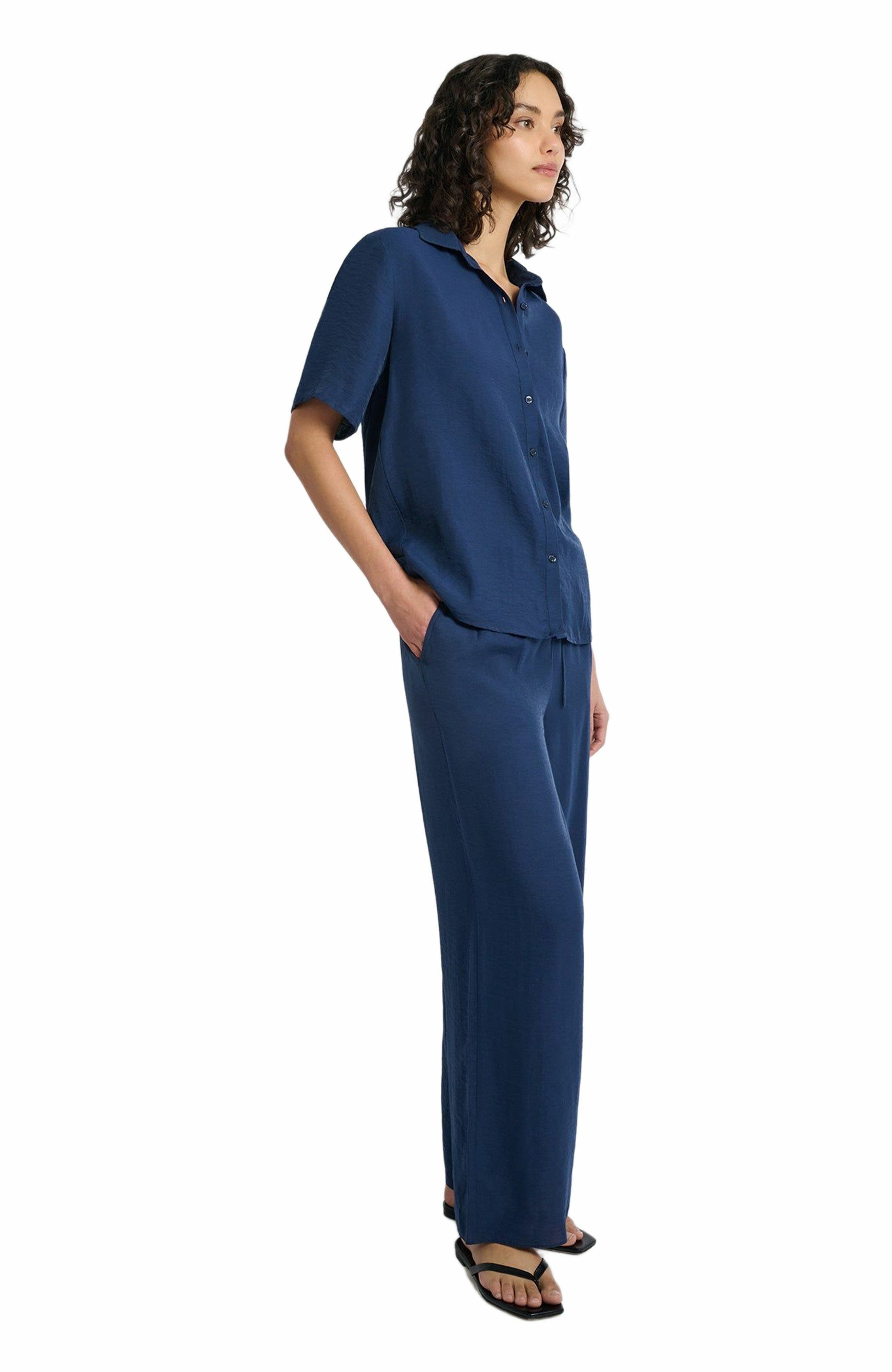 Crinkle Oversized Short Sleeve Button Up Shirt - image 4