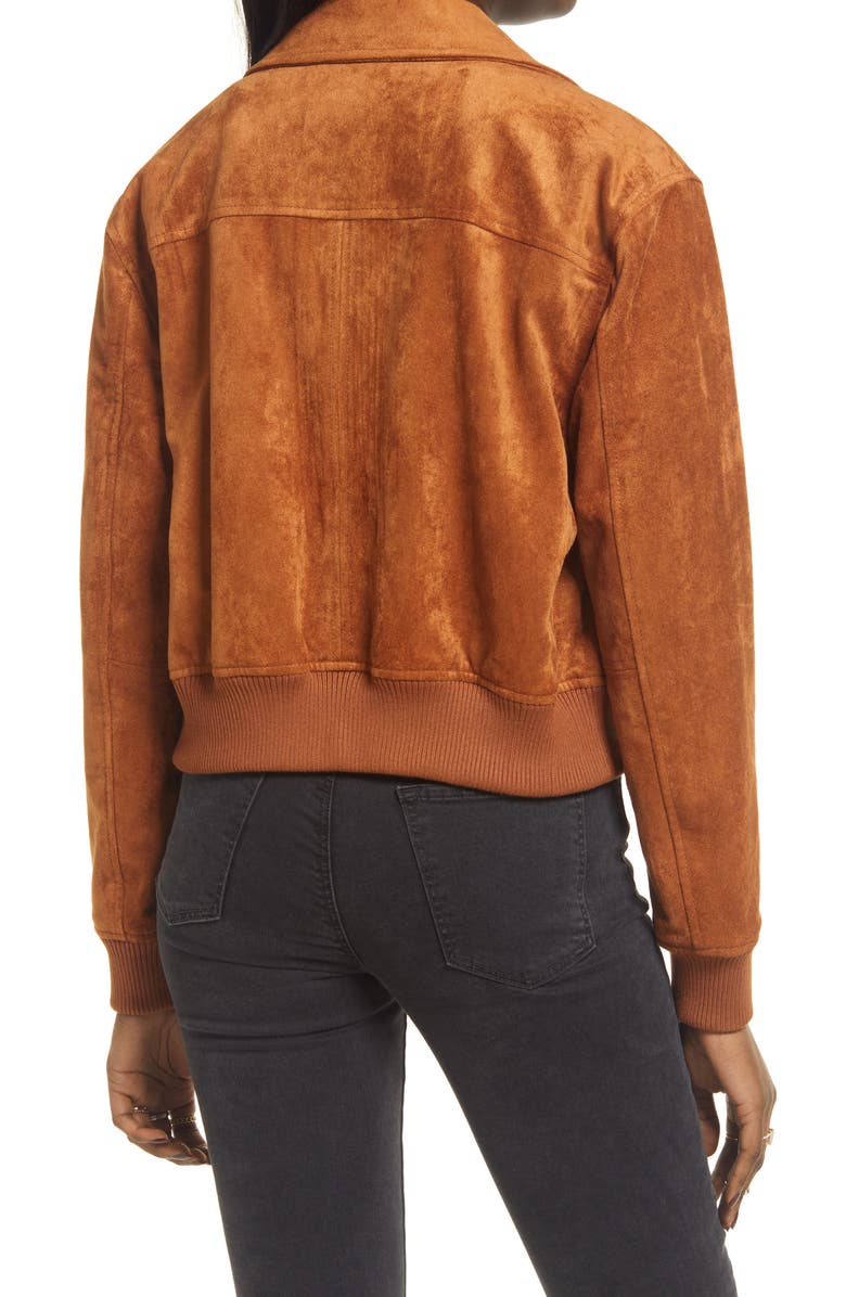 BLANKNYC Faux Suede Bomber Jacket, Alternate, color, 