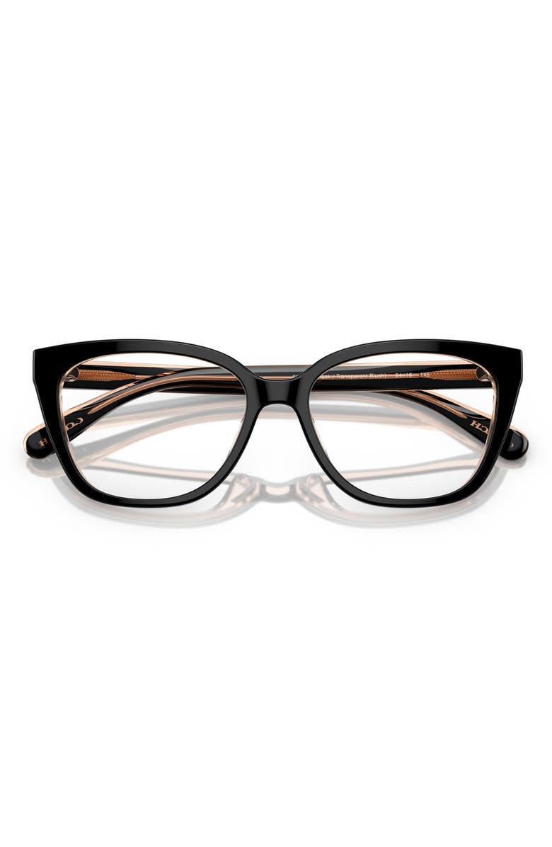 COACH 54mm Square Optical Glasses, Alternate, color, Black / Blush / Demo