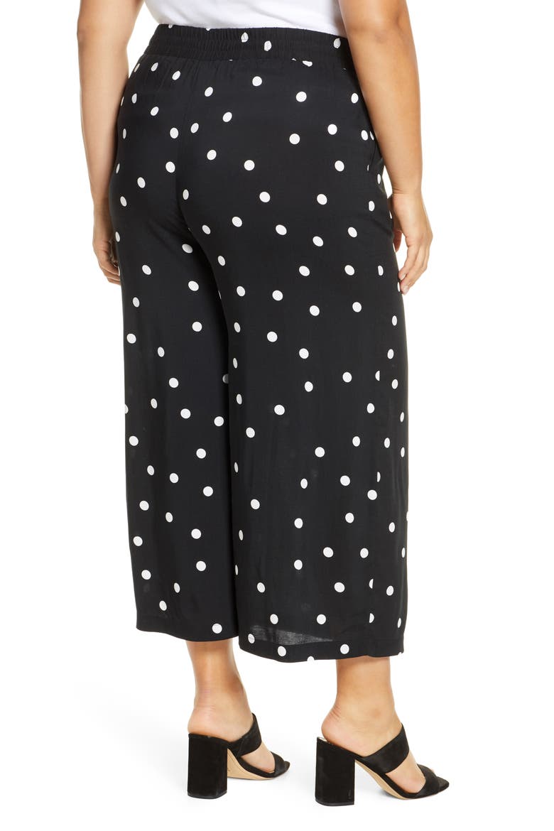 Gibson x International Women's Day The Mom In Style Crop Wide Leg Pants, Alternate, color, BLACK/ WHITE DOT