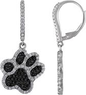 FZN Paw Cubic Zirconia Huggie Drop Earrings