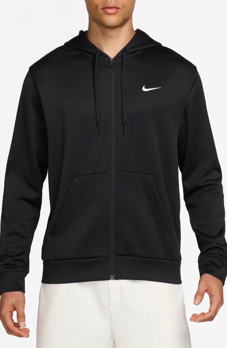 Nike Hyverse Dri-FIT Fleece Zip Hoodie, Main, color, Black/ White