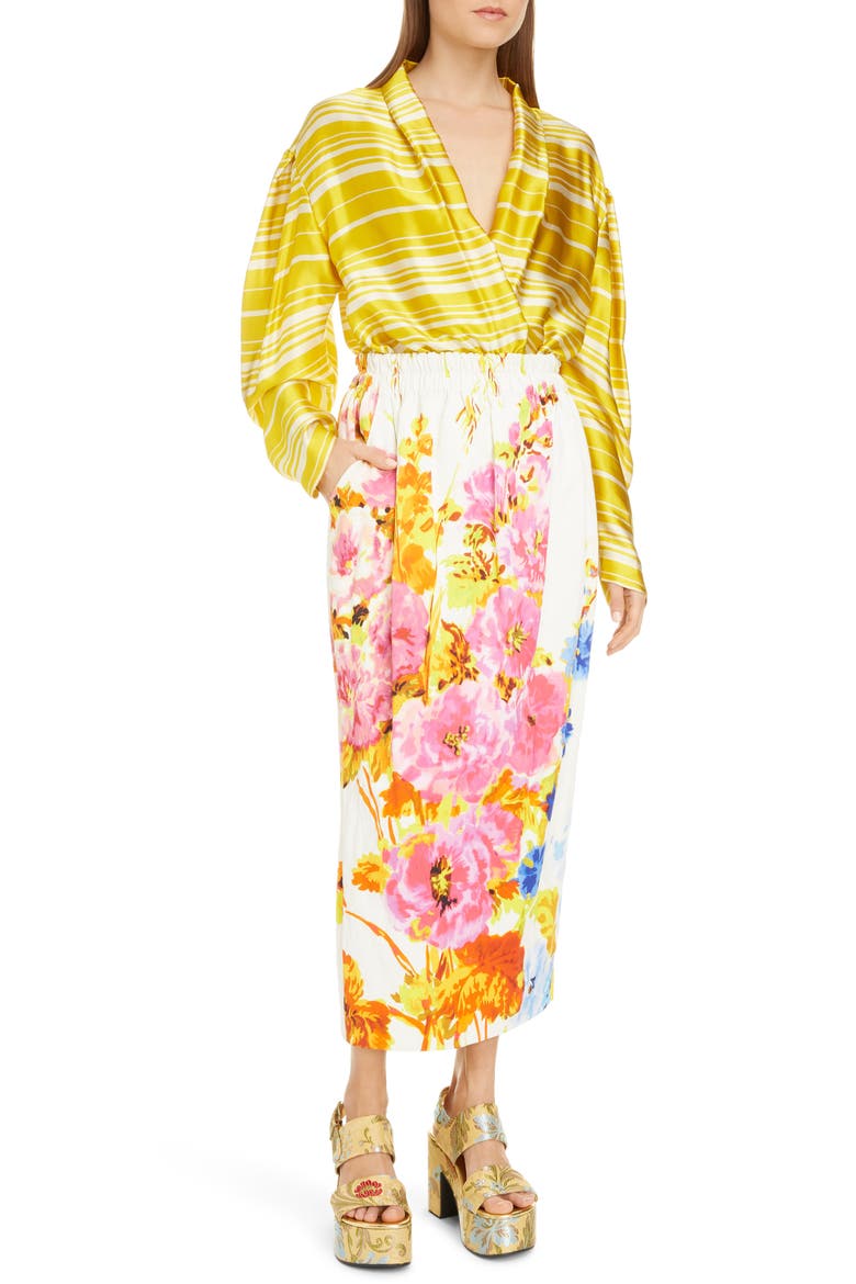 Sofya Floral Skirt, Alternate, color, ECRU