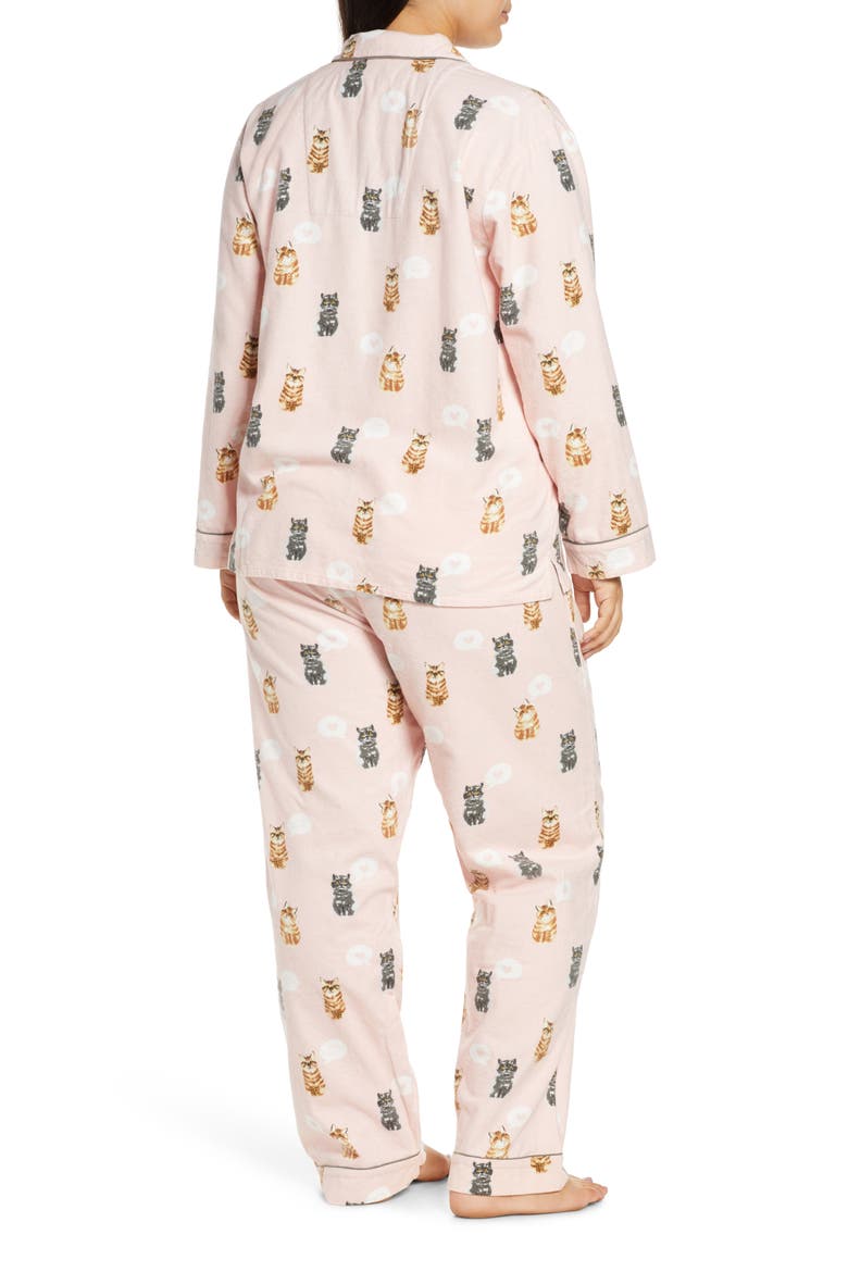 Print Flannel Pajamas, Alternate, color, BLUSH