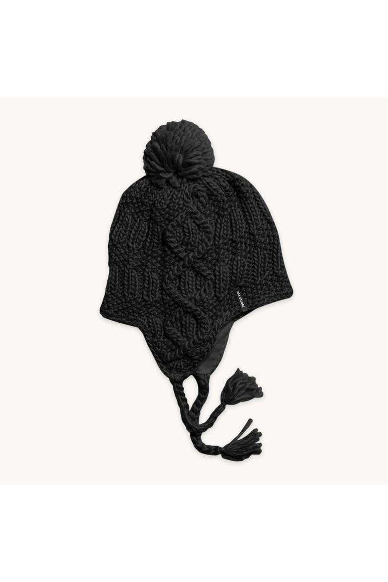 Merino Wool Gianna Earflap Beanie, Main, color, Black
