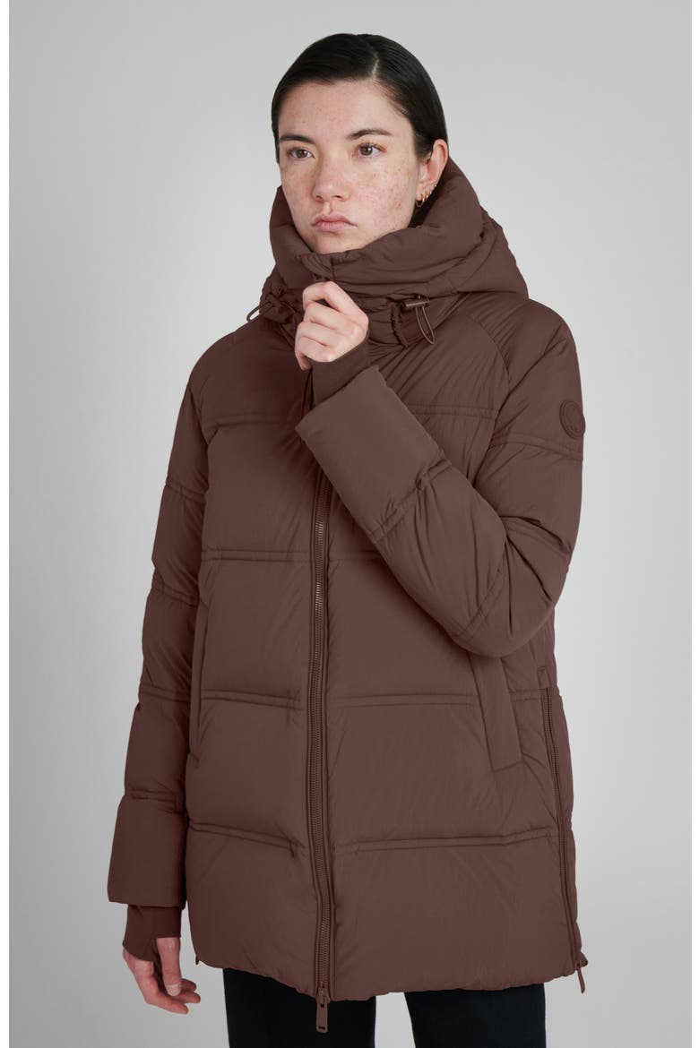 Orva Water Resistant Hooded Down Puffer Jacket, Alternate, color, DARK COFFEE