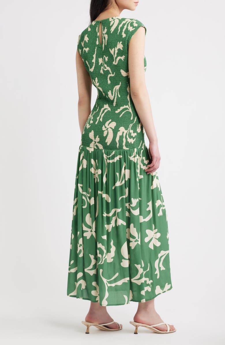 A.REN Leilani Floral Smock Bodice Maxi Dress, Alternate, color, 