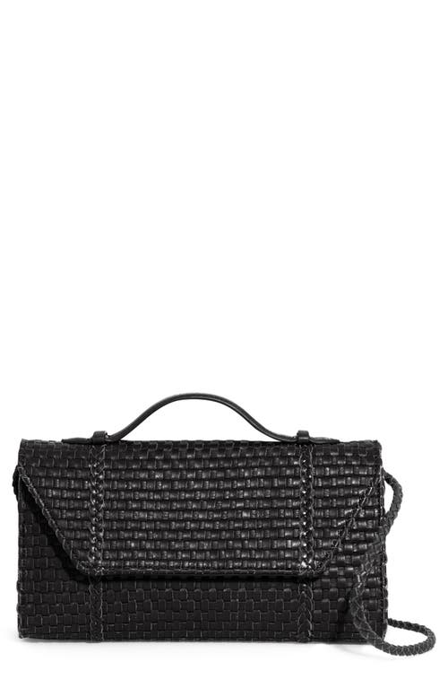 Aimee Kestenberg Chelsea Woven Lether Convertible Clutch in Black 