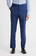 BOSS Virgin Wool Blend Flat Front Dress Pants