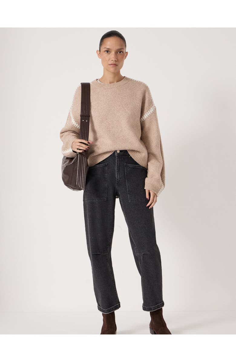 Hush Whitney Whipstitch Knitted Sweater, Alternate, color, Stone White