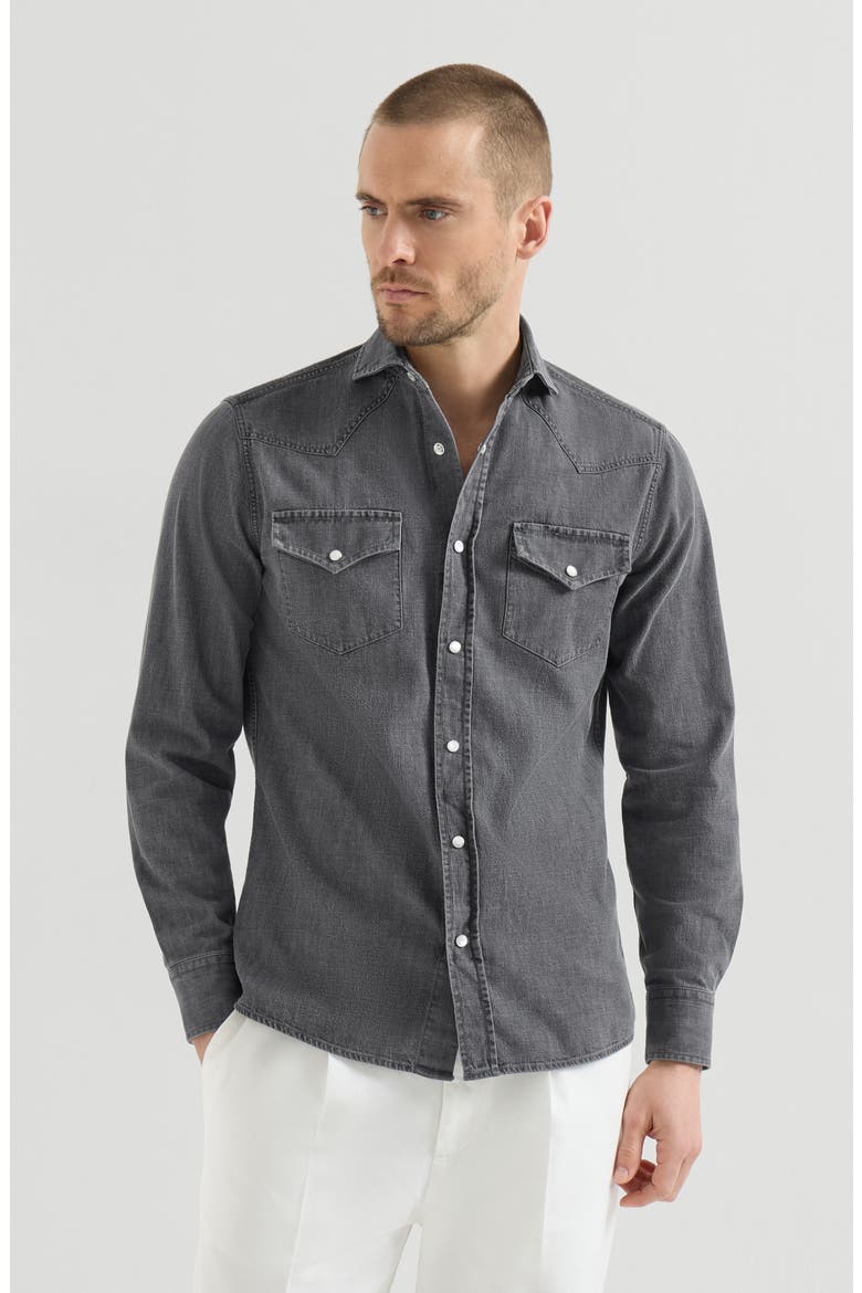 Lightweight denim shirt, Main, color, Dark Grey