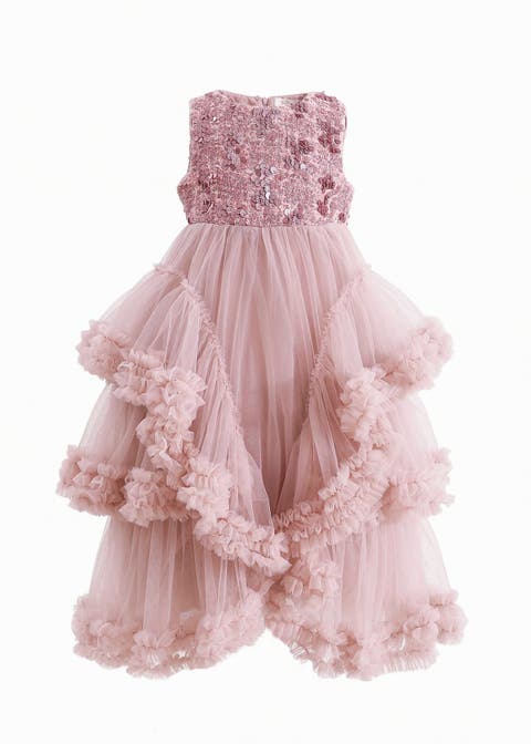 Sequin & Cascading Tulle Gown (Toddler, Little Kid & Big Kid)