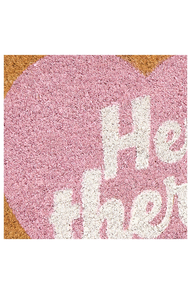mDesign Heart-Shaped Sunglass Shaped Coir Doormat, Natural/Pink, Alternate, color, Natural