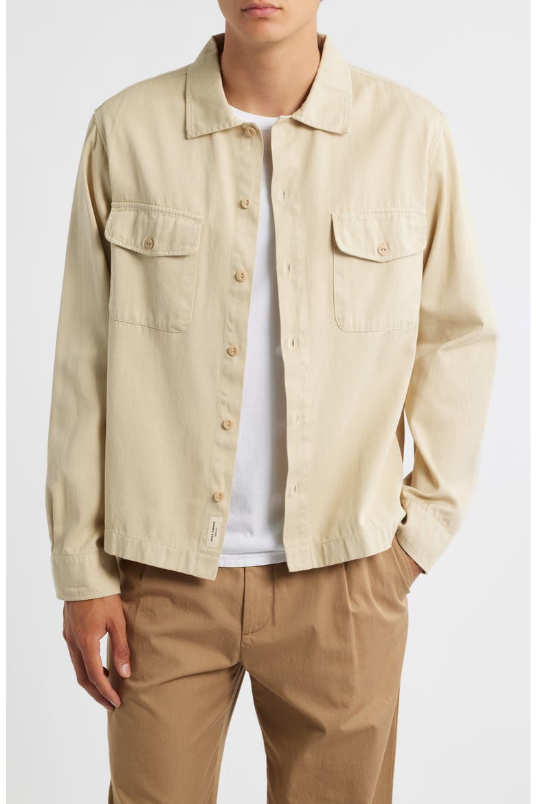 Organic Cotton Twill Shirt Jacket, Main, color, LIGHT KHAKI