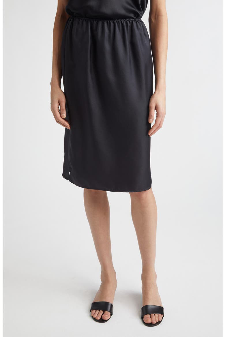 Vasali Silk Skirt, Main, color, BLACK