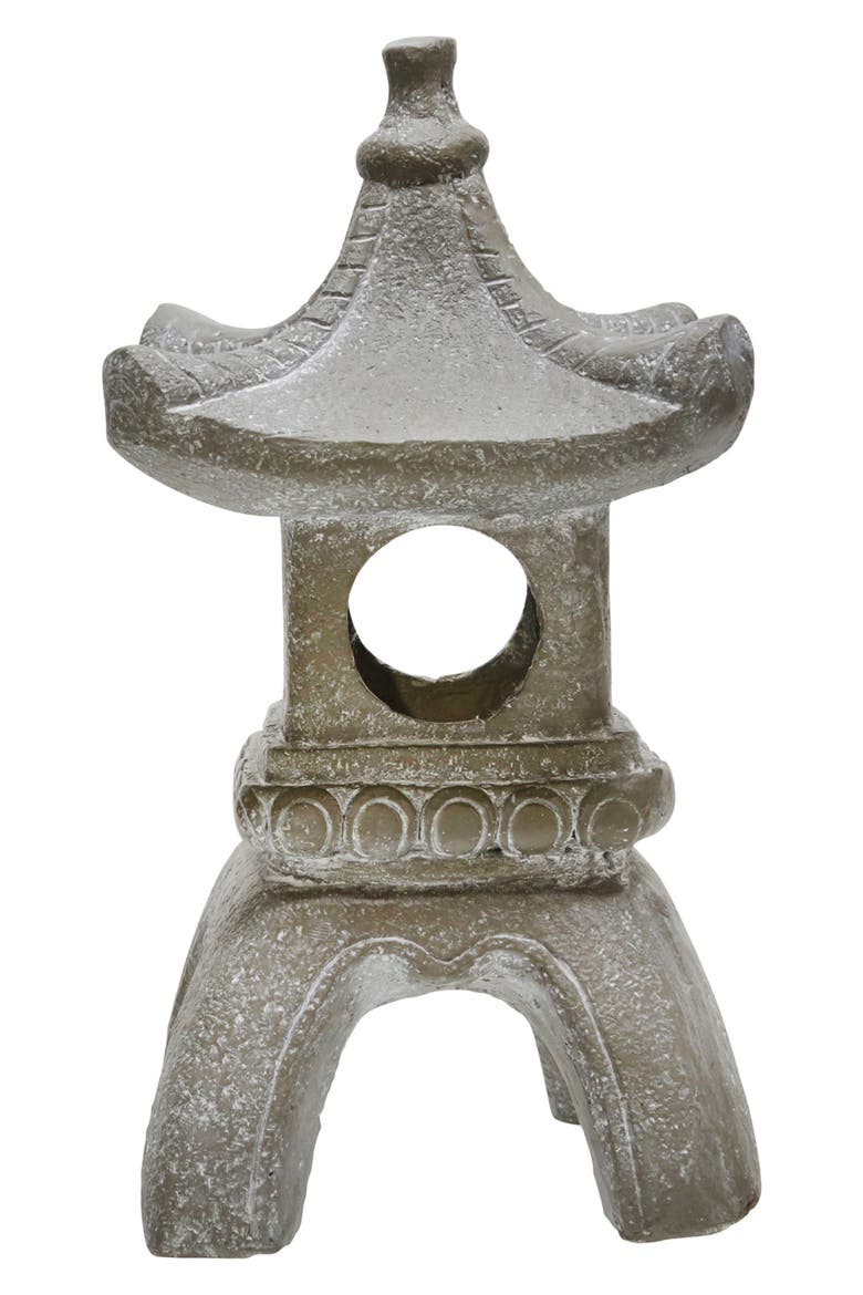 SAGEBROOK Gray Polyresin 16" Temple Lighthouse Decor, Alternate, color, GRAY