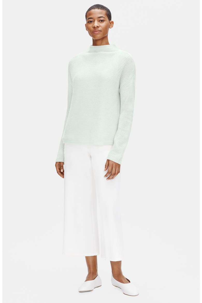 Funnel Neck Boxy Cashmere Sweater, Alternate, color, MIST