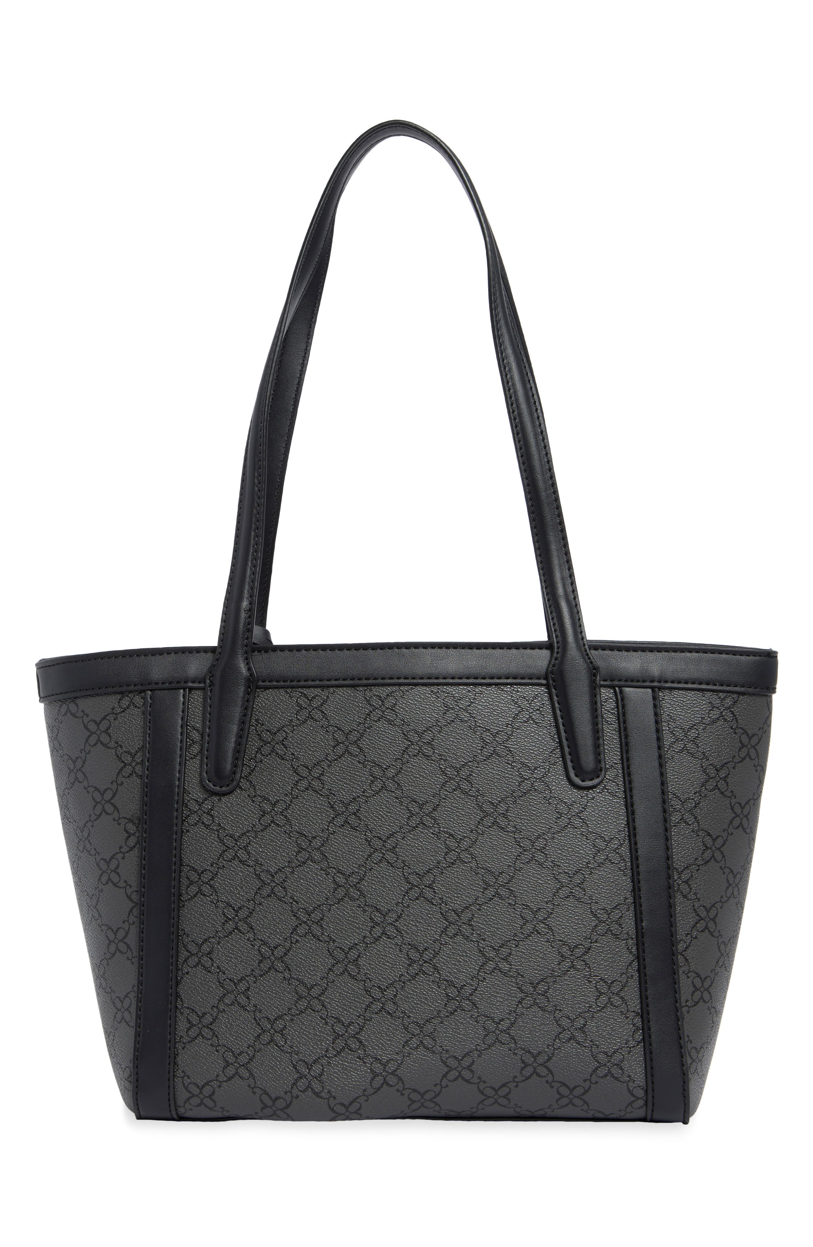 Aziel Small Faux Leather Tote, Alternate, color, JET BLACK LOGO