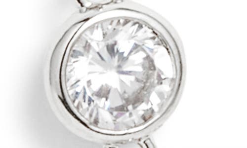 Nordstrom Bezel Cubic Zirconia Station Long Necklace In Metallic