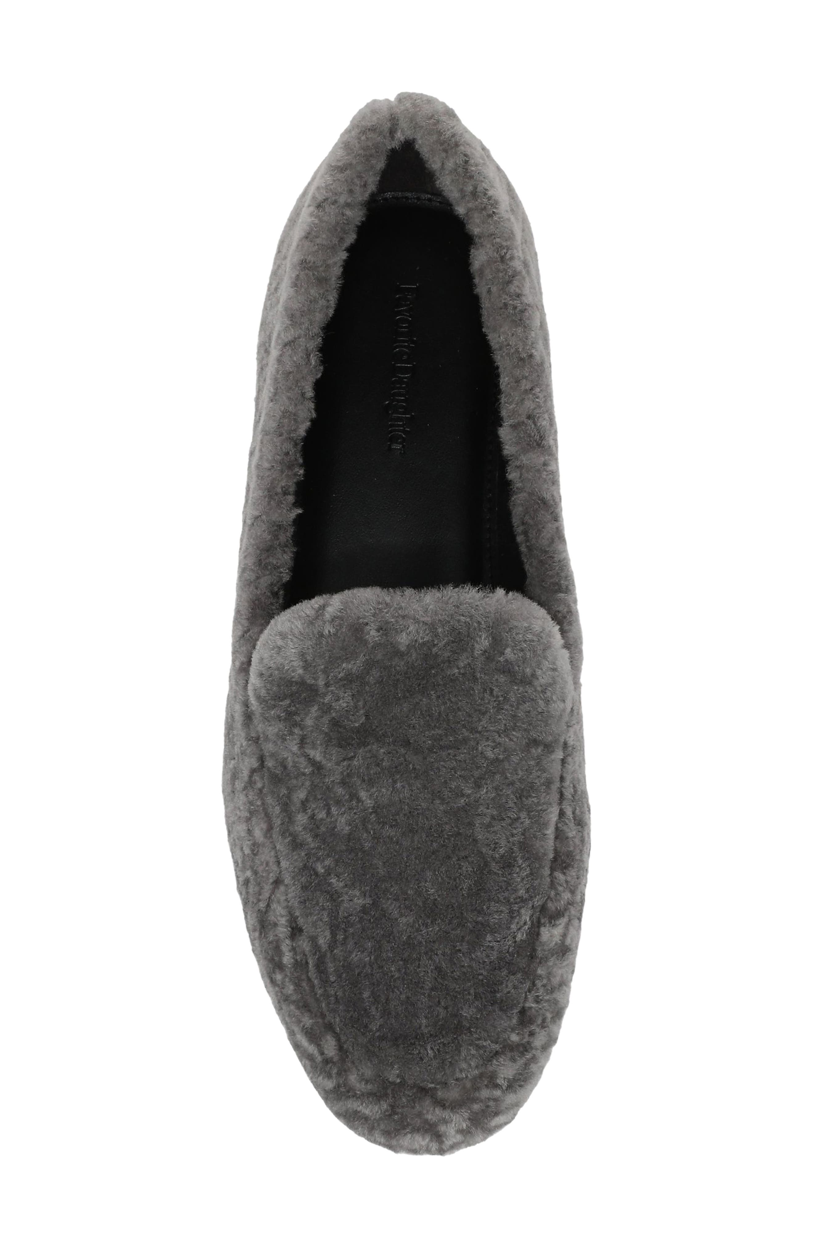 Yvonne Genuine Shearling Loafer, Alternate, color, ROCK