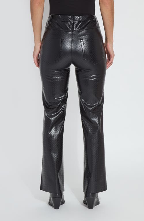Lyssé Amara Straight Flare Vegan Leather Pants In Black Wicker In Black