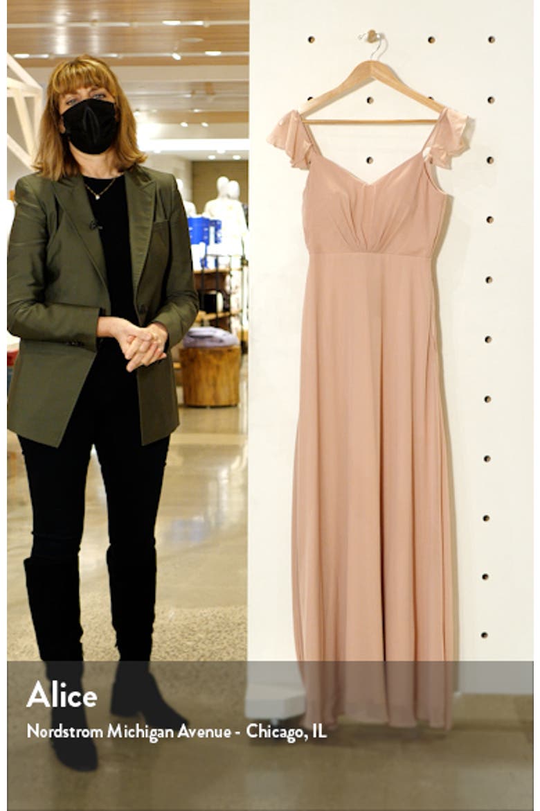 Flutter Sleeve Chiffon Gown video