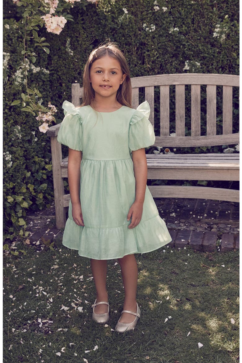 Kids' Bow Back Party Dress, Alternate, color, GREEN