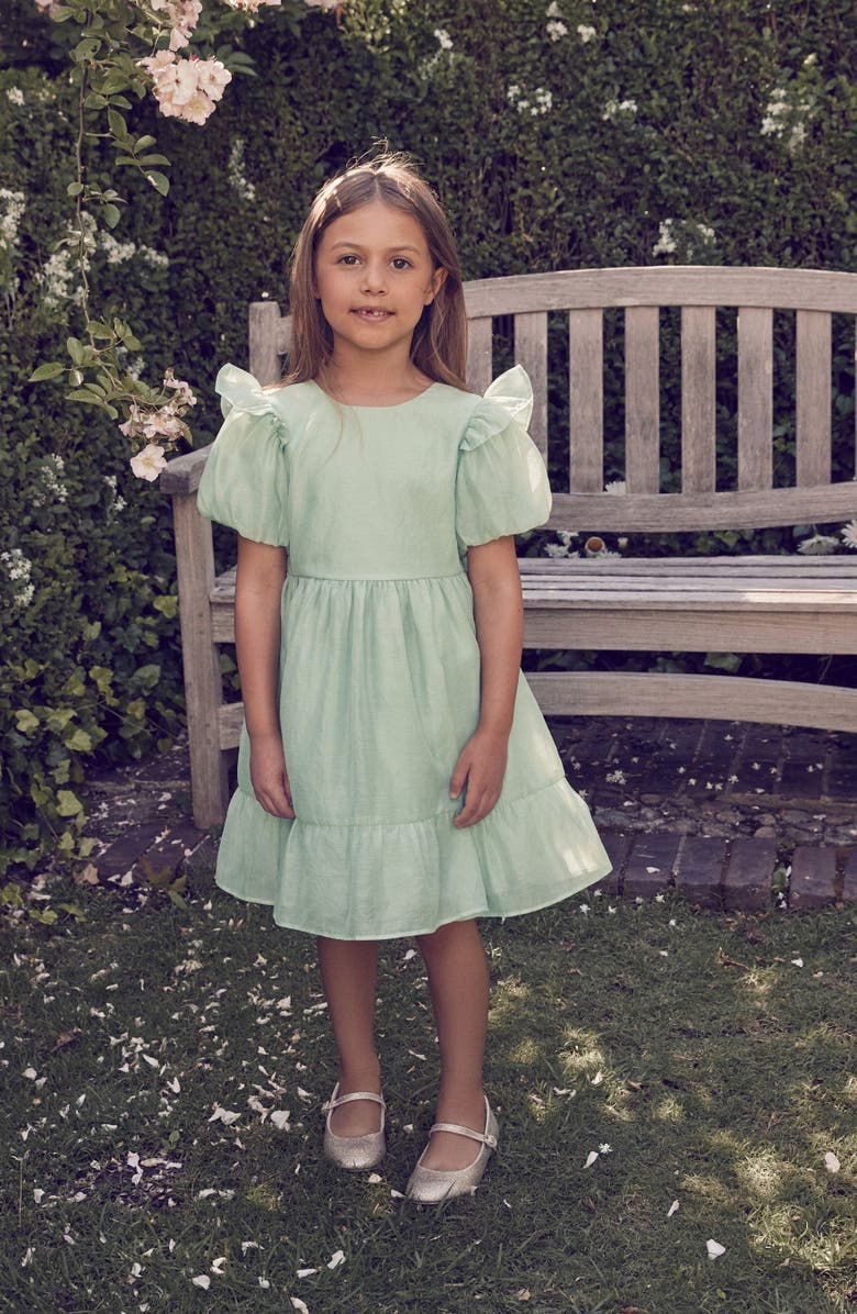 Laura Ashley Kids' Bow Back Party Dress, Alternate, color, Green