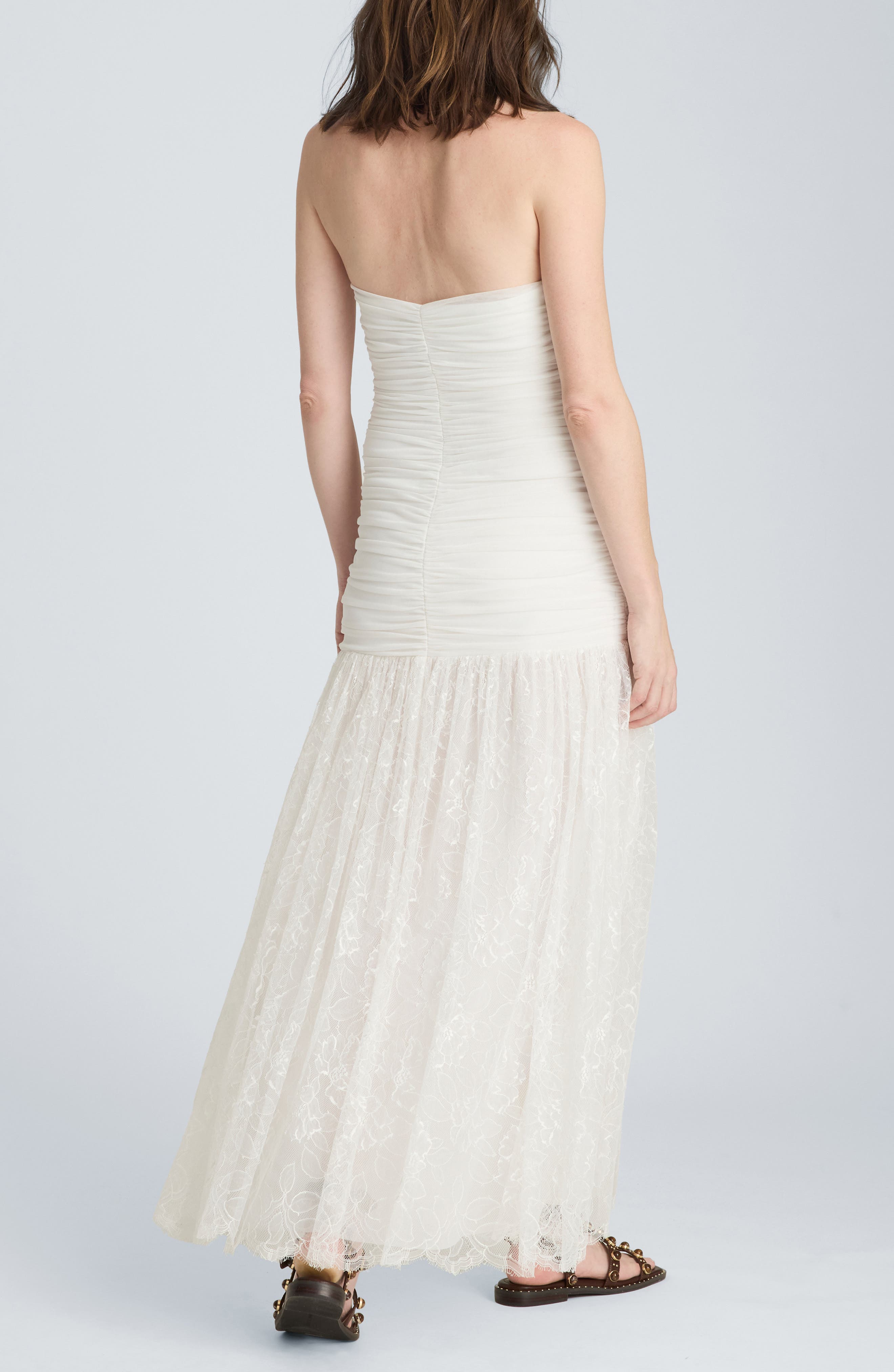 Strapless Mesh Maxi Dress - image 2