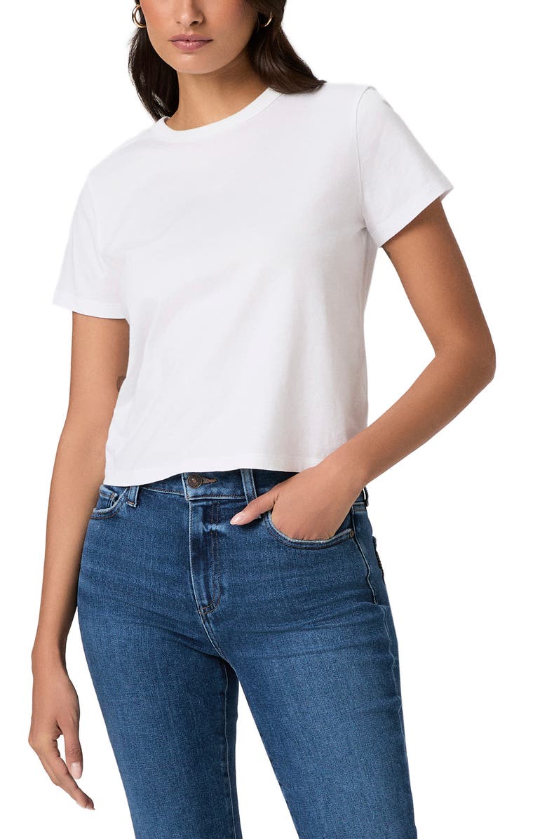 PAIGE Rhodes Crewneck Cotton T-Shirt, Main, color, White
