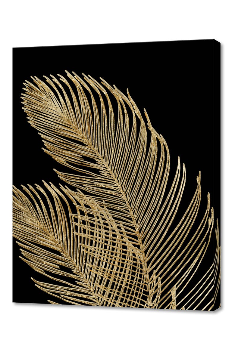 Palm Leaves Finesse Line Canvas Wall Art, Main, color, WHITE