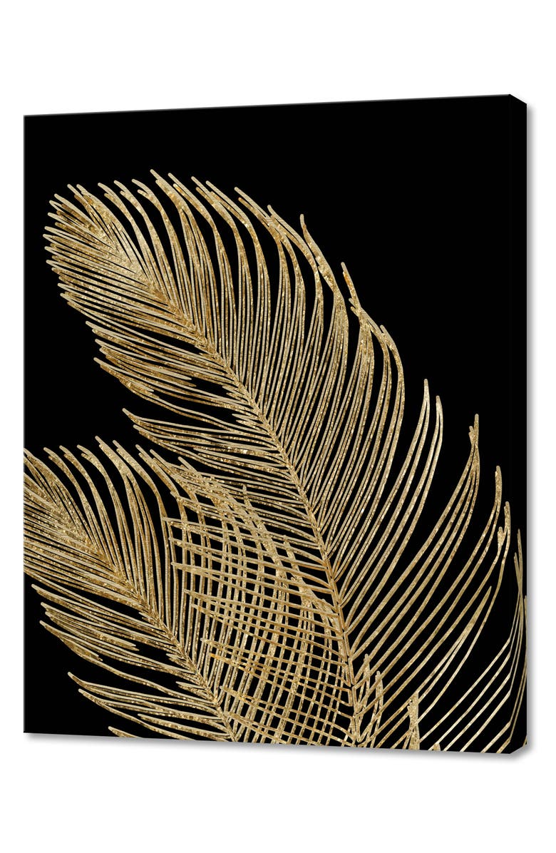 CURIOOS Palm Leaves Finesse Line Canvas Wall Art, Main, color, 