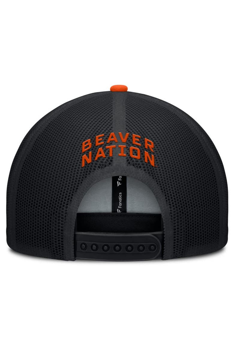 Men's Fanatics Black/Orange Oregon State Beavers Adapt Adjustable Trucker Hat, Alternate, color, Black