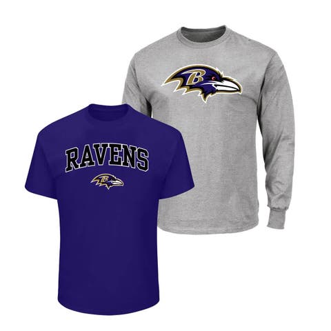 Men's Fanatics  Purple/Heather Gray Baltimore Ravens Big & Tall 2-Pack T-Shirt Set