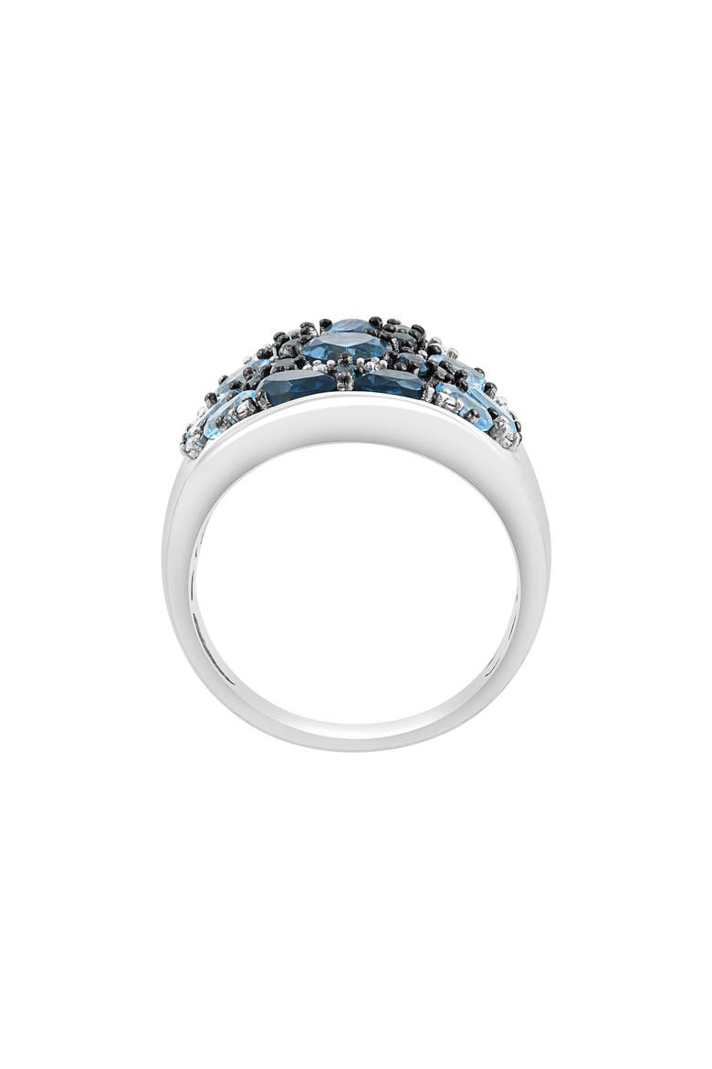 Sterling Silver Blue Topaz, London Blue Topaz & Diamond Ring, Alternate, color, BLUE