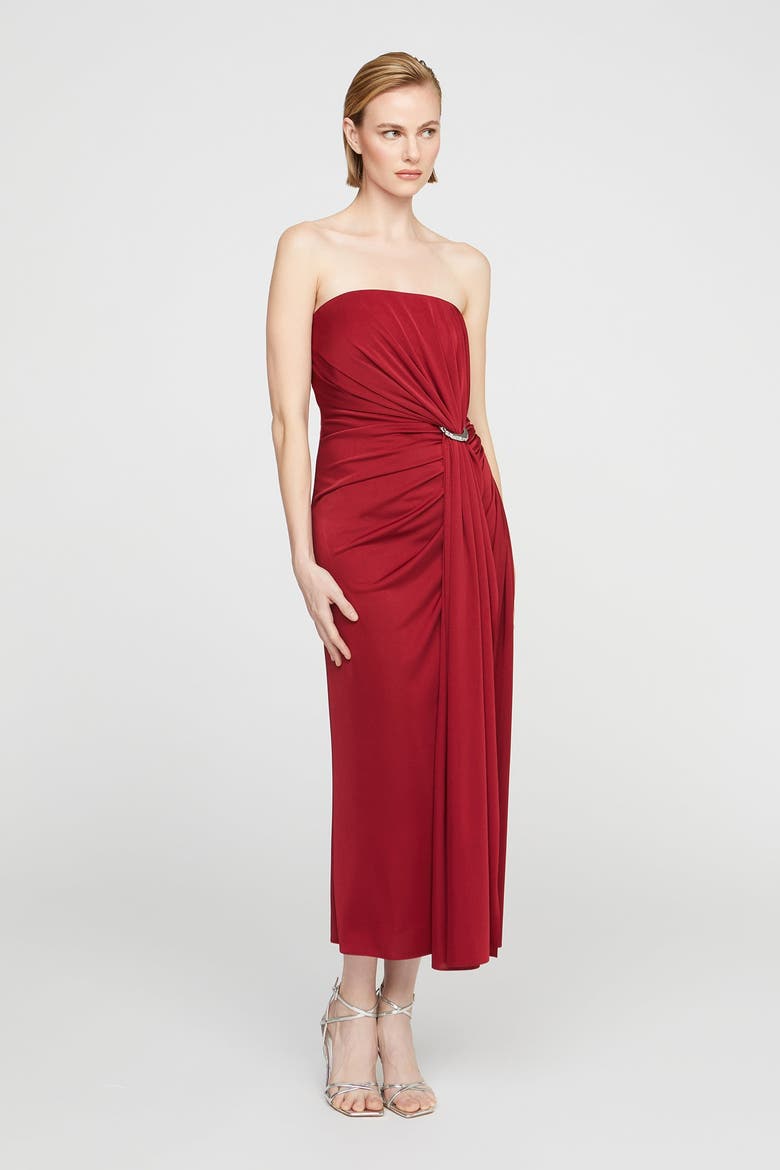 Nadia Jersey Midi Dress, Alternate, color, Ruby