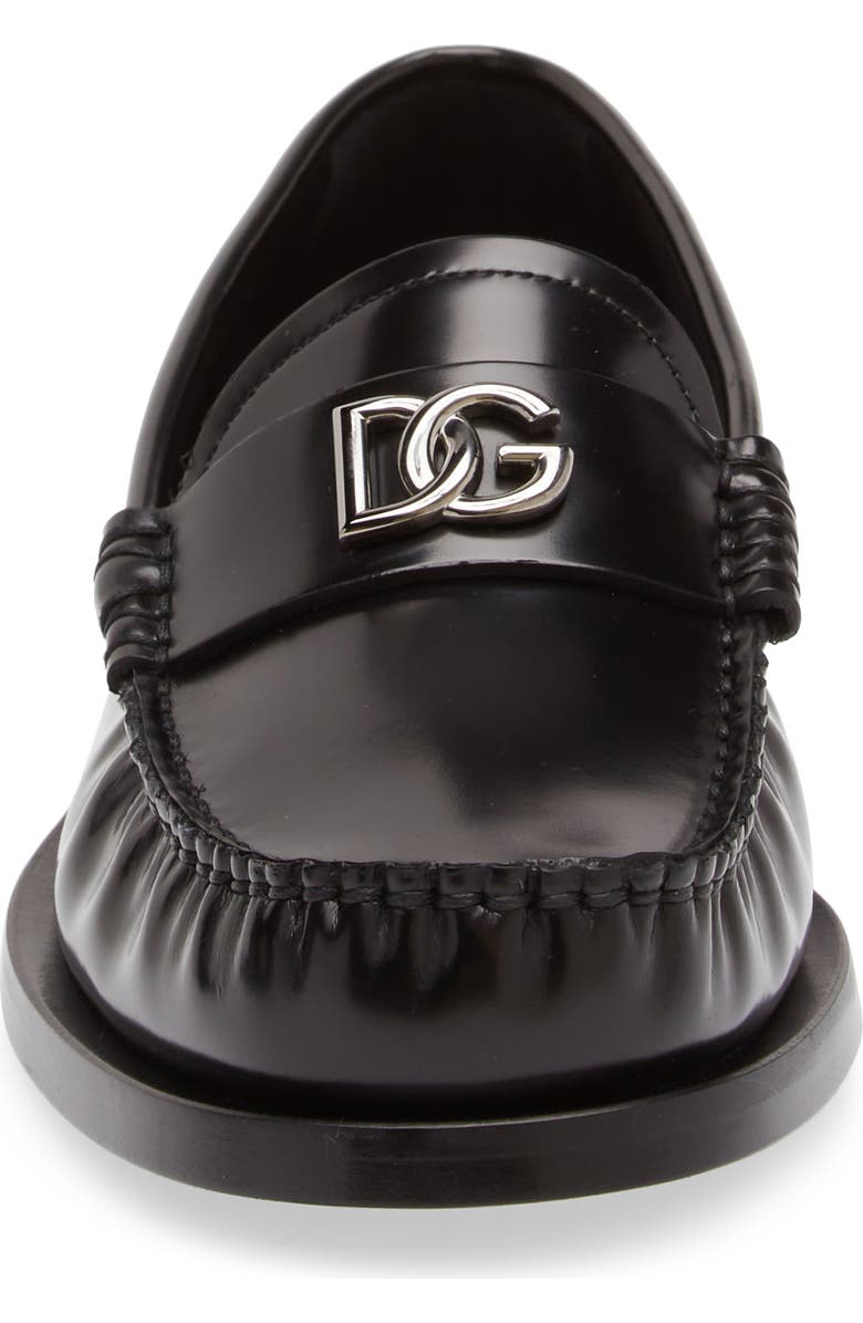Dolce&Gabbana Logo Moc Toe Loafer, Alternate, color, Nero