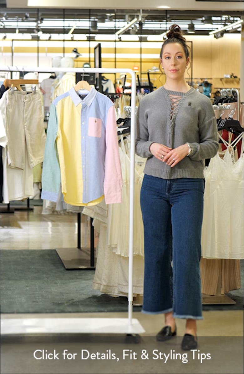 Kids' Colorblock Cotton Oxford Button-Down Shirt, sales video thumbnail