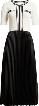 Elie Tahari The Mave Mixed Media Sweater Dress