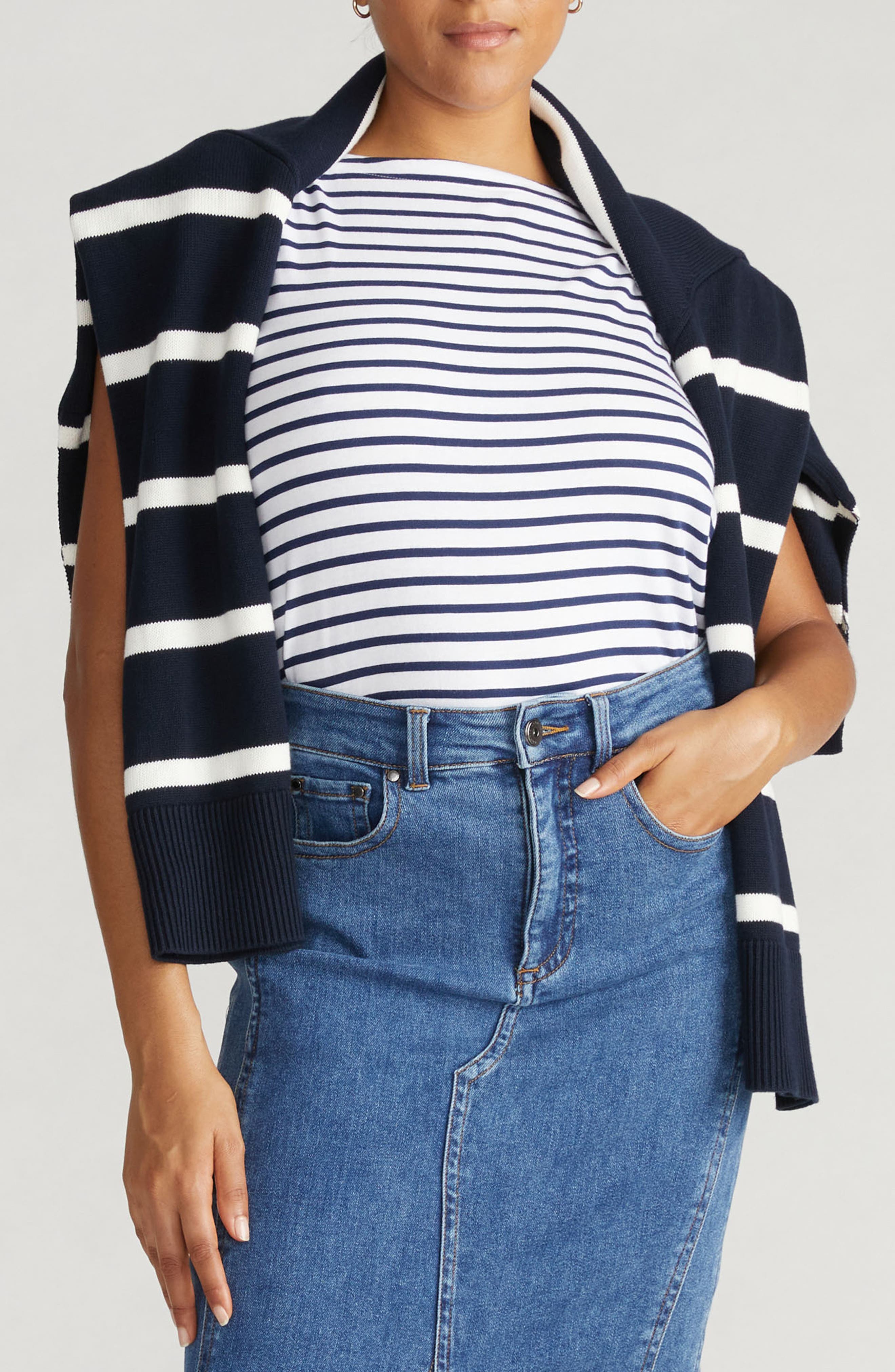 WHITE/ CENOTE STRIPE