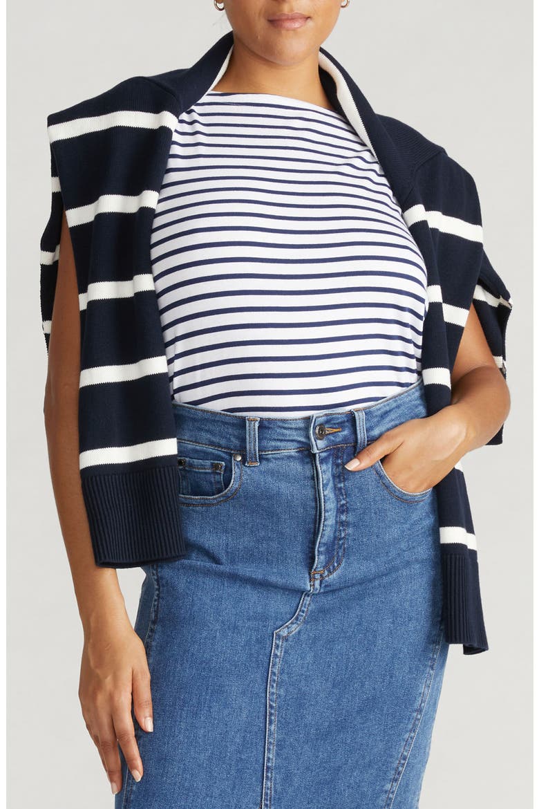 Noyack Breton Stripe Tank, Main, color, WHITE/ CENOTE STRIPE