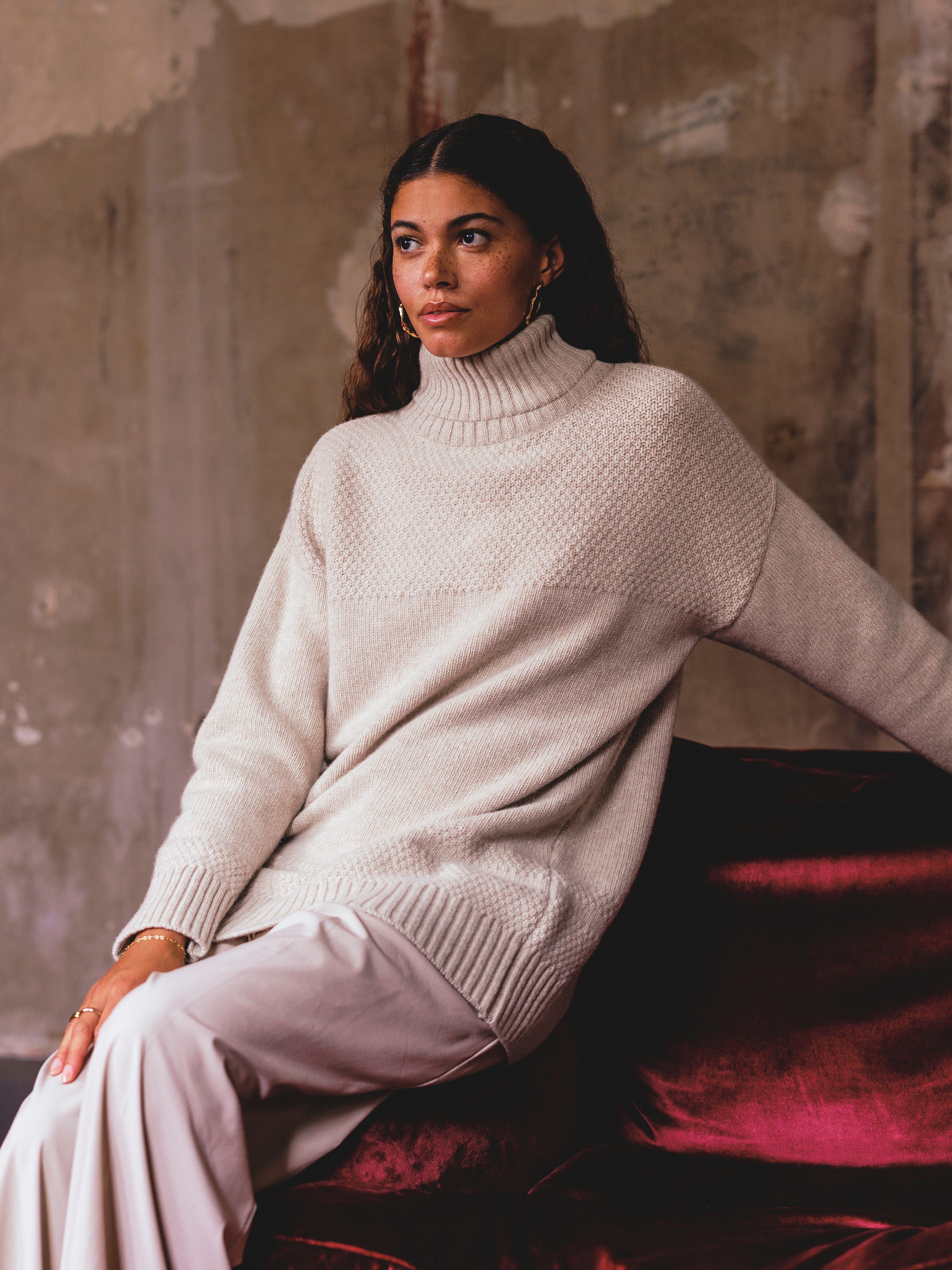 Lambswool Funnel Neck Sweater - image 2