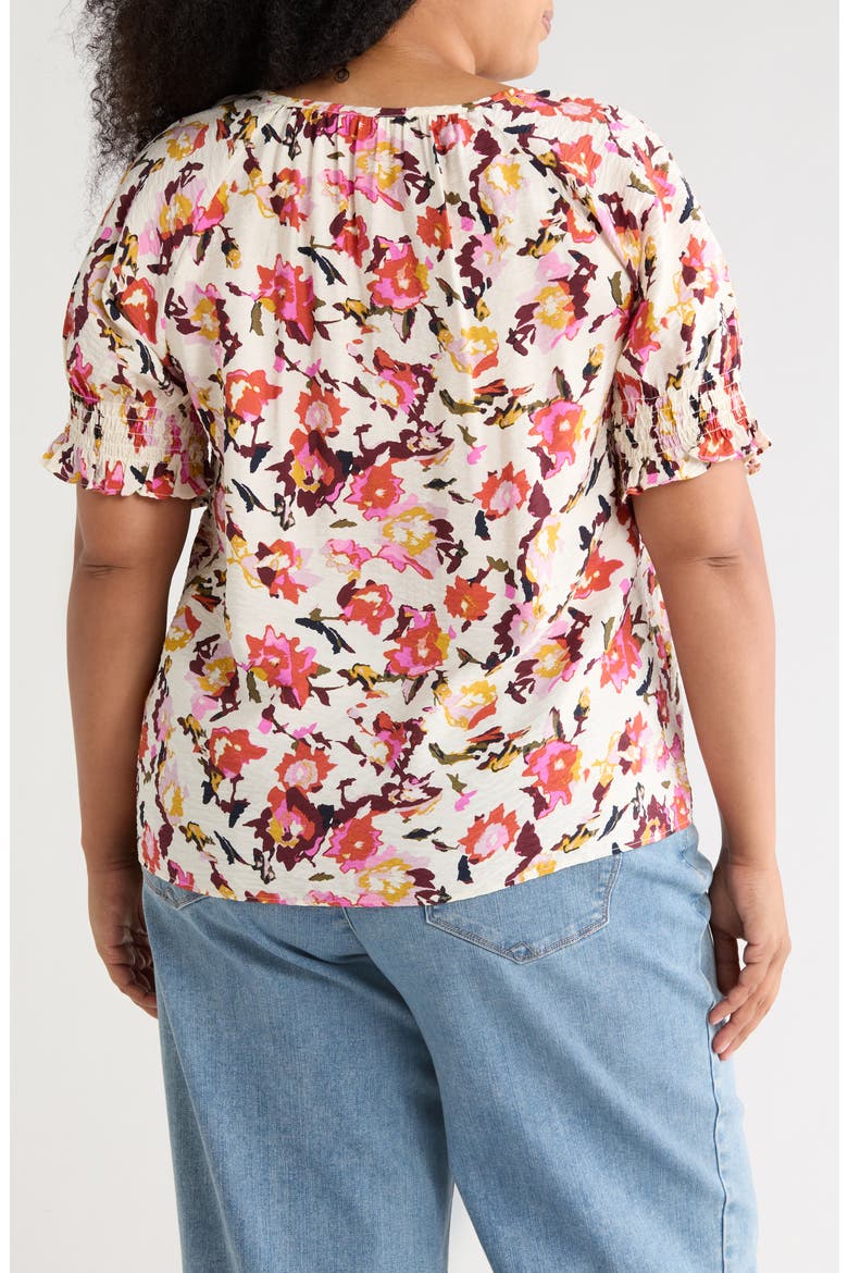 Short Sleeve Woven Top, Alternate, color, IVORY PRISTINE OPHELIA FLORAL