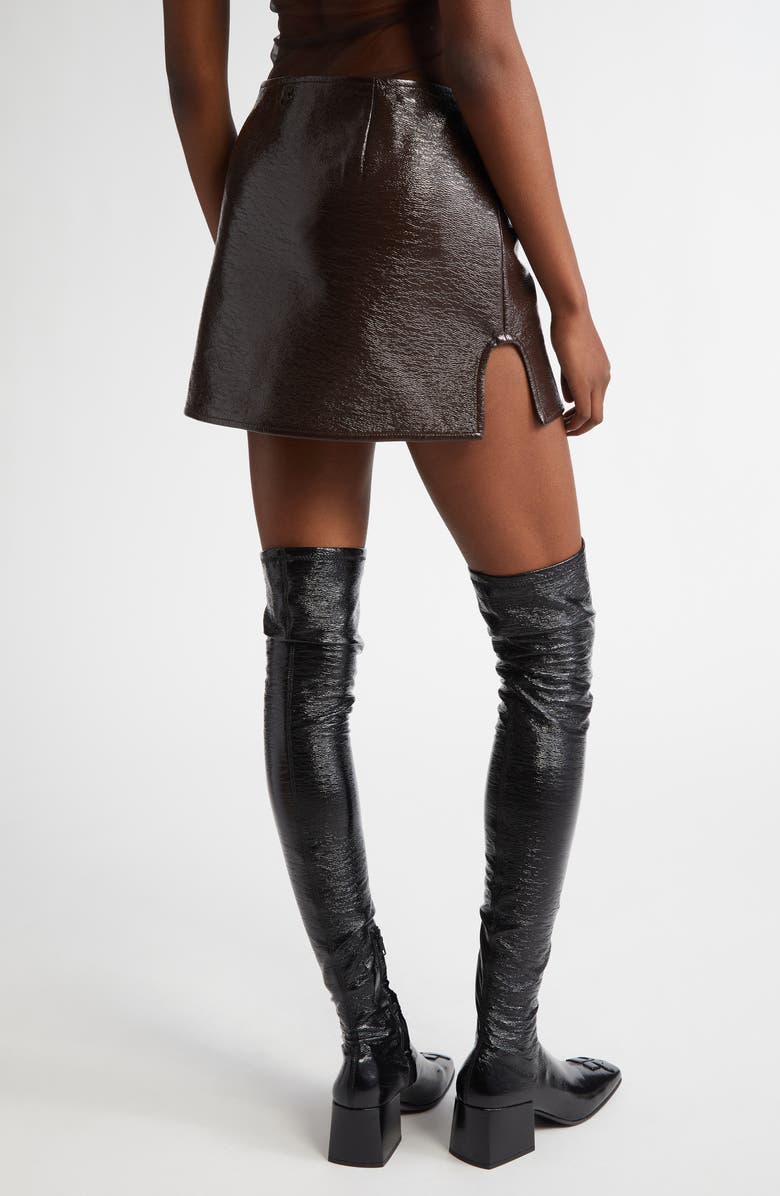 Oblique Vinyl Miniskirt