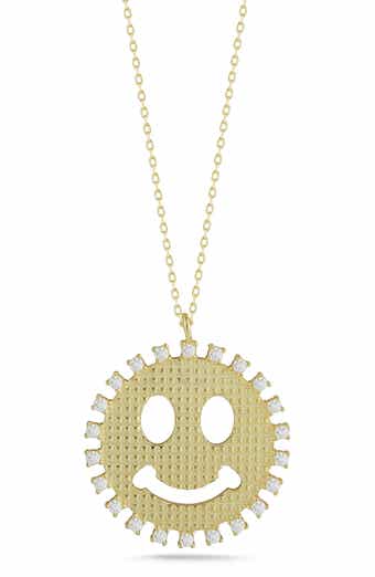 SPHERA MILANO Smiley Face Pendant Necklace