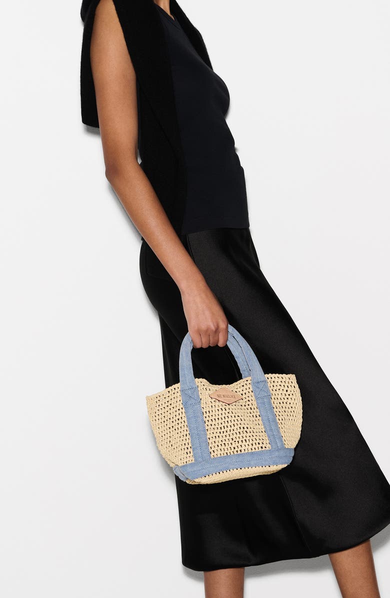 MZ Wallace Mini Crochet Tote, Alternate, color, Crochet/True Light Denim