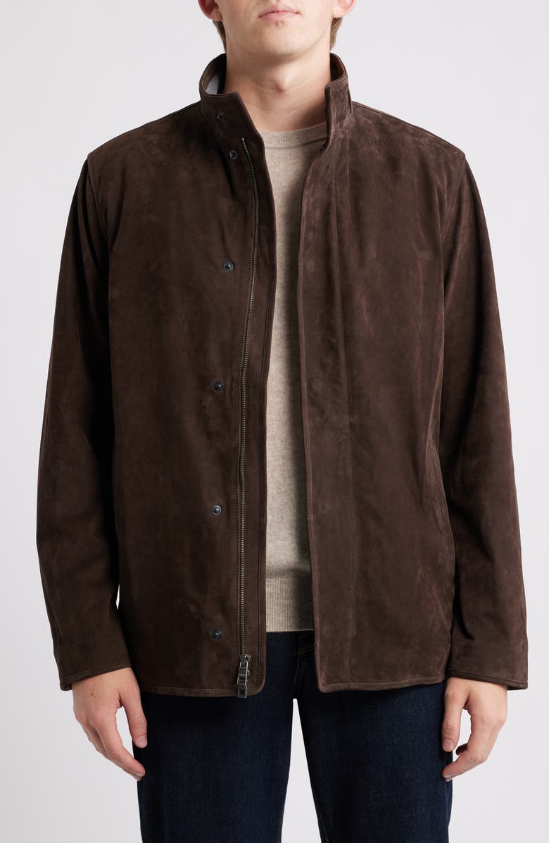 Peter Millar Norwalk Suede Jacket, Main, color, Espresso