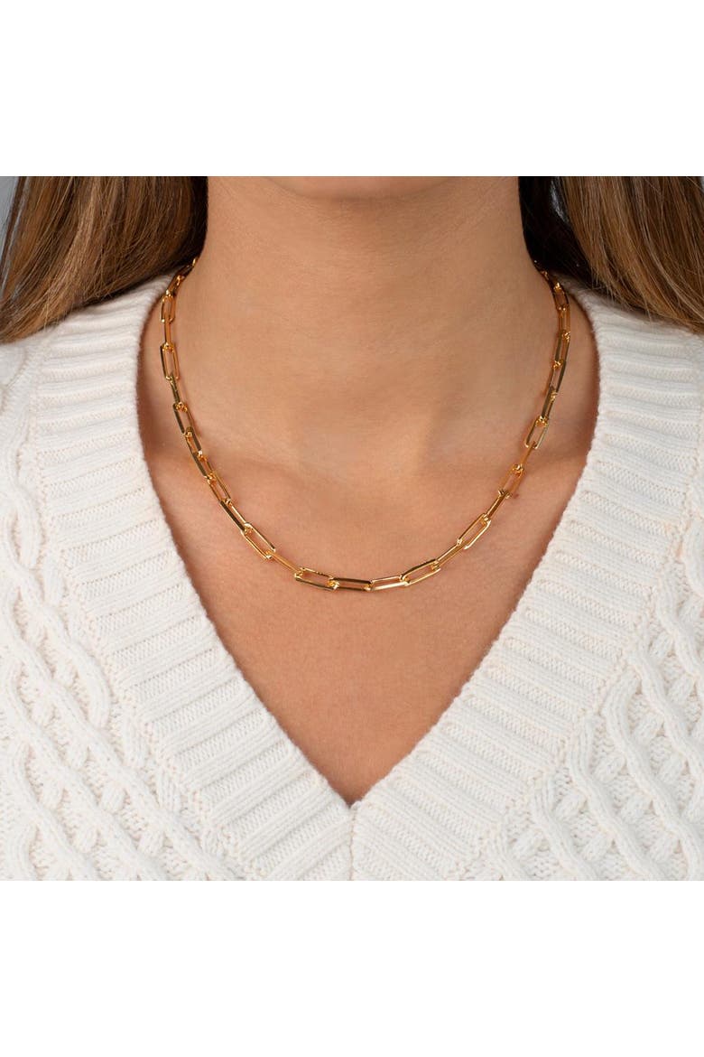 Large Paperclip Link Necklace, Alternate, color, Gold - 18 Inch