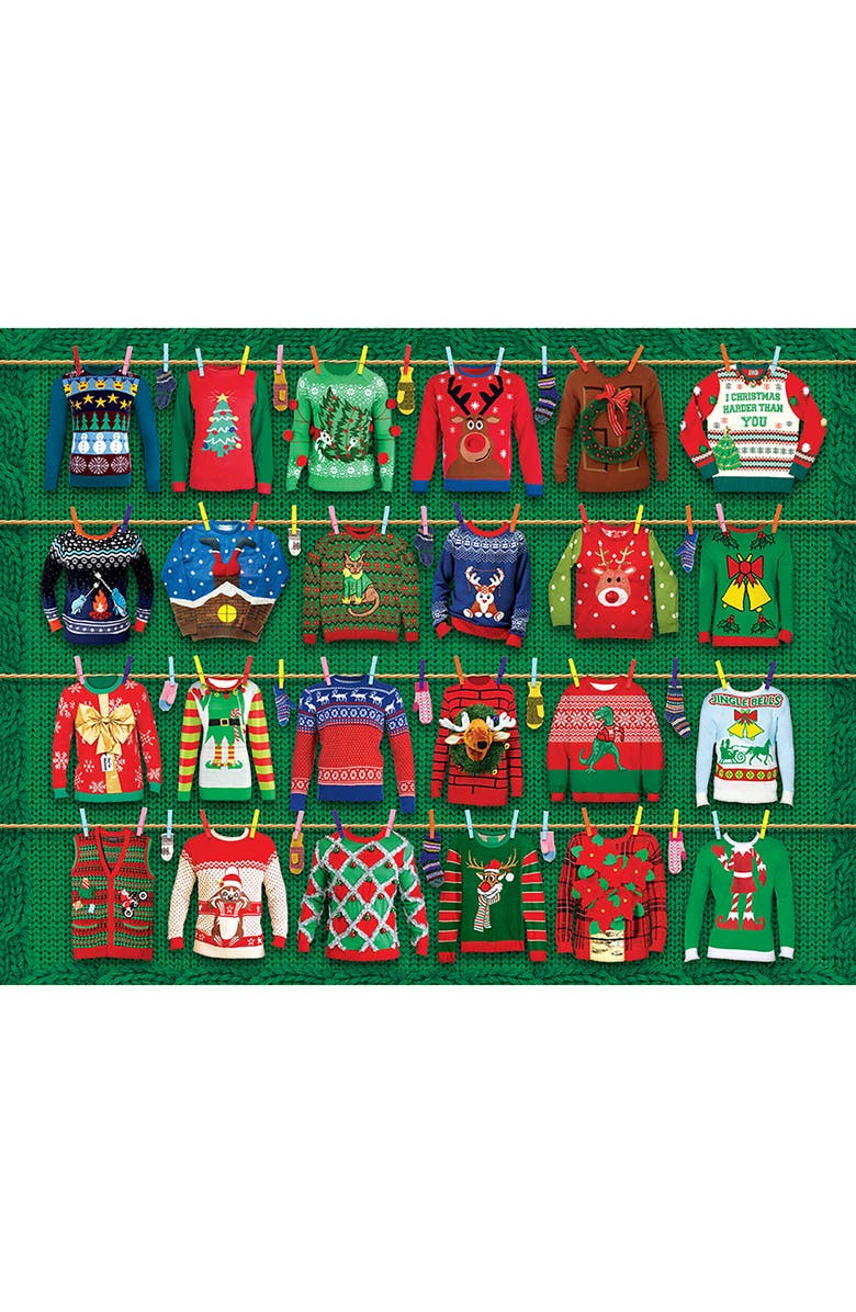 Eurographics Puzzle Tin Ugly Christmas Sweaters 550 Piece, Alternate, color, Multicolored