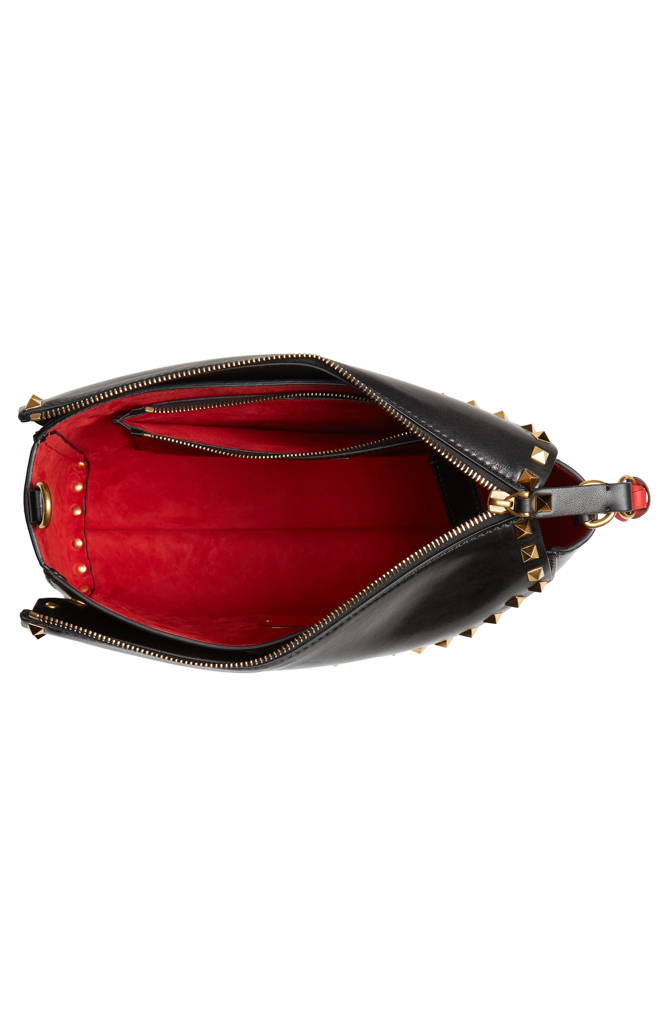 Valentino Garavani Medium Rockstud Hype Leather Shoulder Bag, Alternate, color, 
